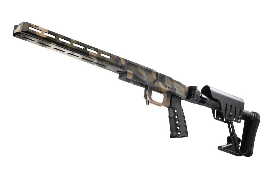 Magnesium chassis system allows barrel contours and for tactical shooting