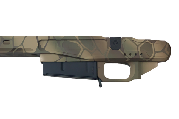 3.850 AICS 3 round magazine inserted into Element Chassis.